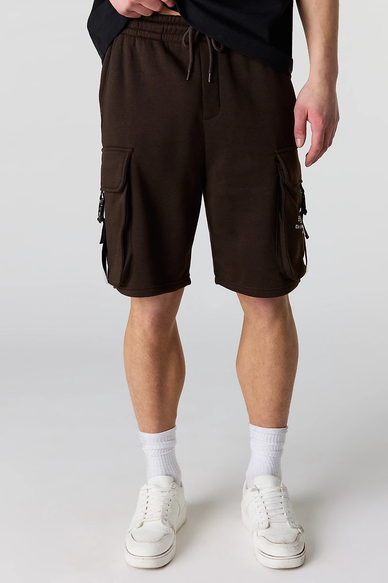 Short cargo en molleton imprimé