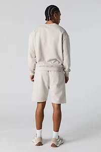 Short en molleton avec motif City embossé