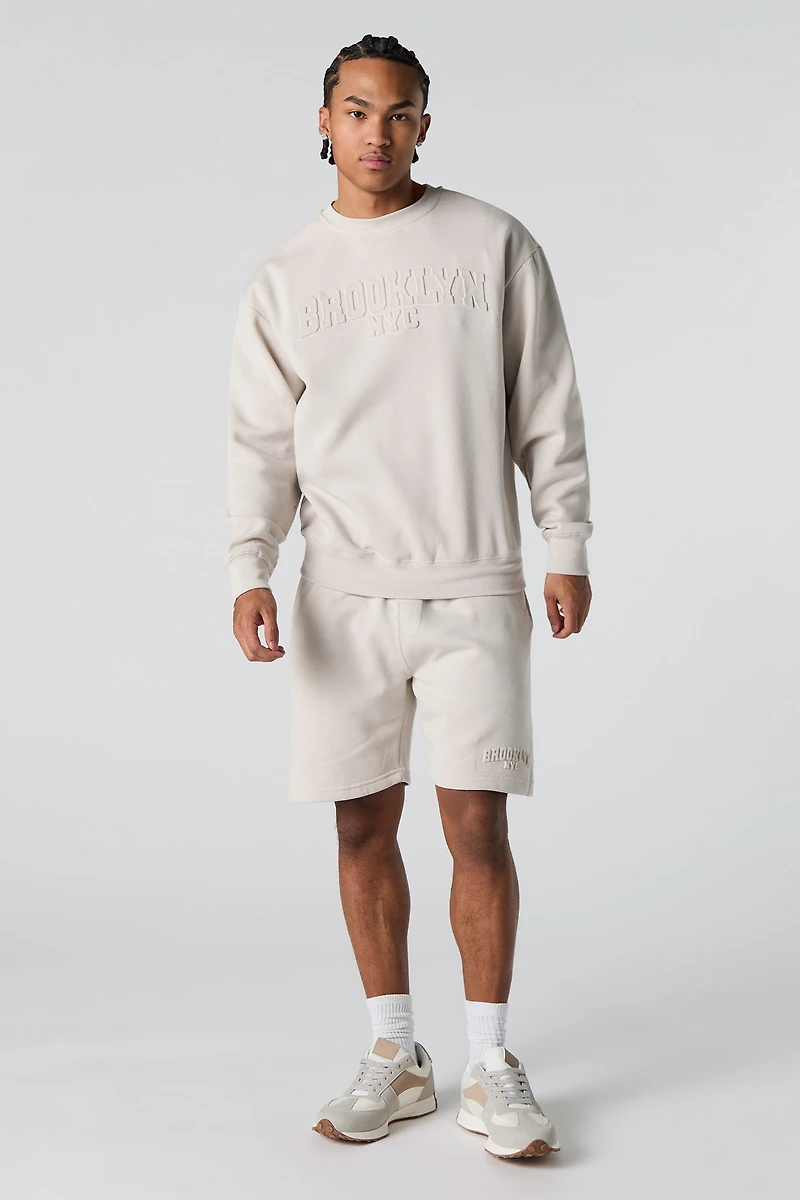 Short en molleton avec motif City embossé