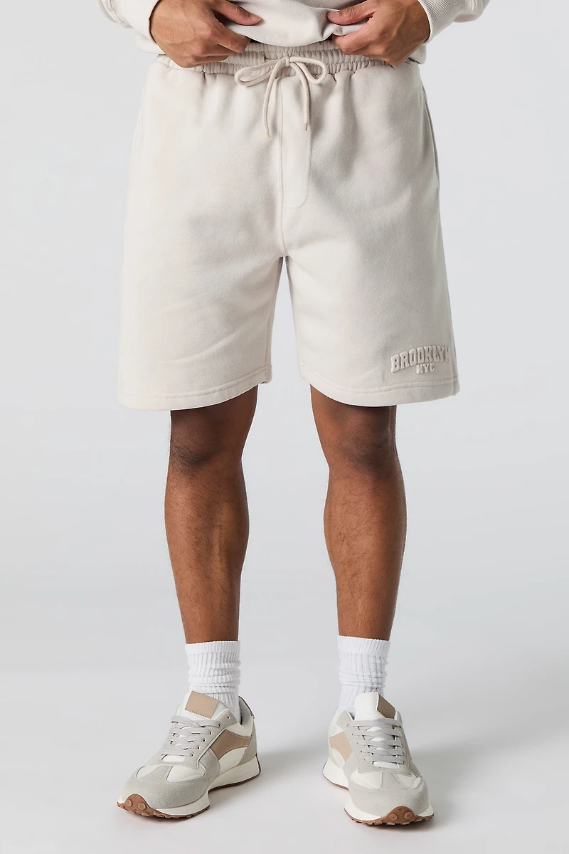 Short en molleton avec motif City embossé