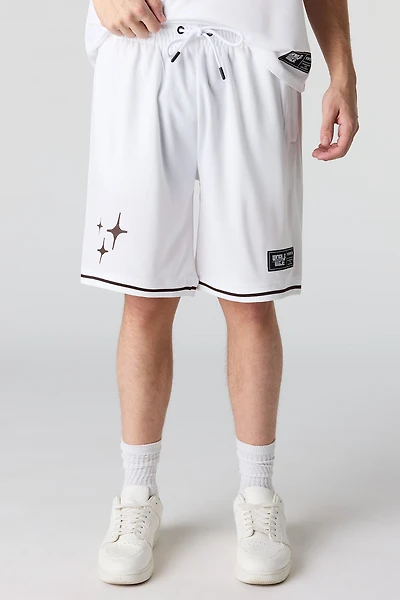 Short en filet imprimé