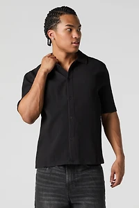 Haut carré boutonné plissé