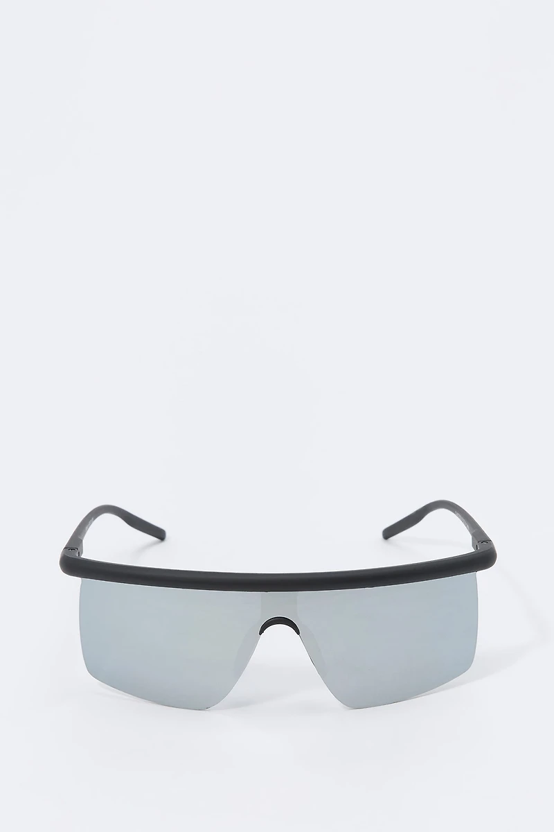 Rimless Square Shield Sunglasses