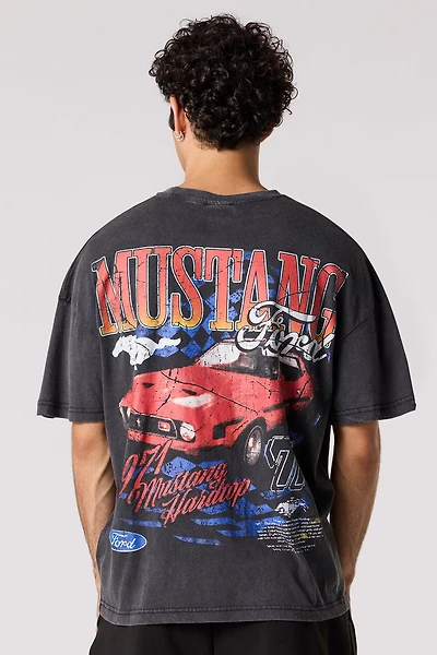 Ford Red Mustang Graphic Washed T-Shirt