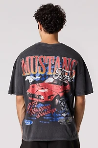 Ford Red Mustang Graphic Washed T-Shirt