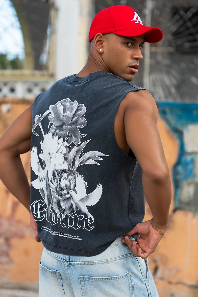 Endure Graphic Washed Muscle Tank