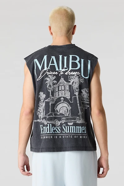 City Graphic Washed Muscle Tank