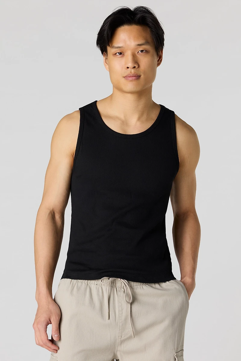 Solid Ribbed Undershirt