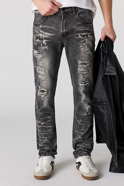 Distressed Slim Grey Jean