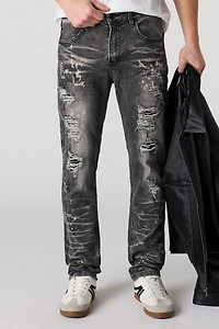 Distressed Slim Grey Jean