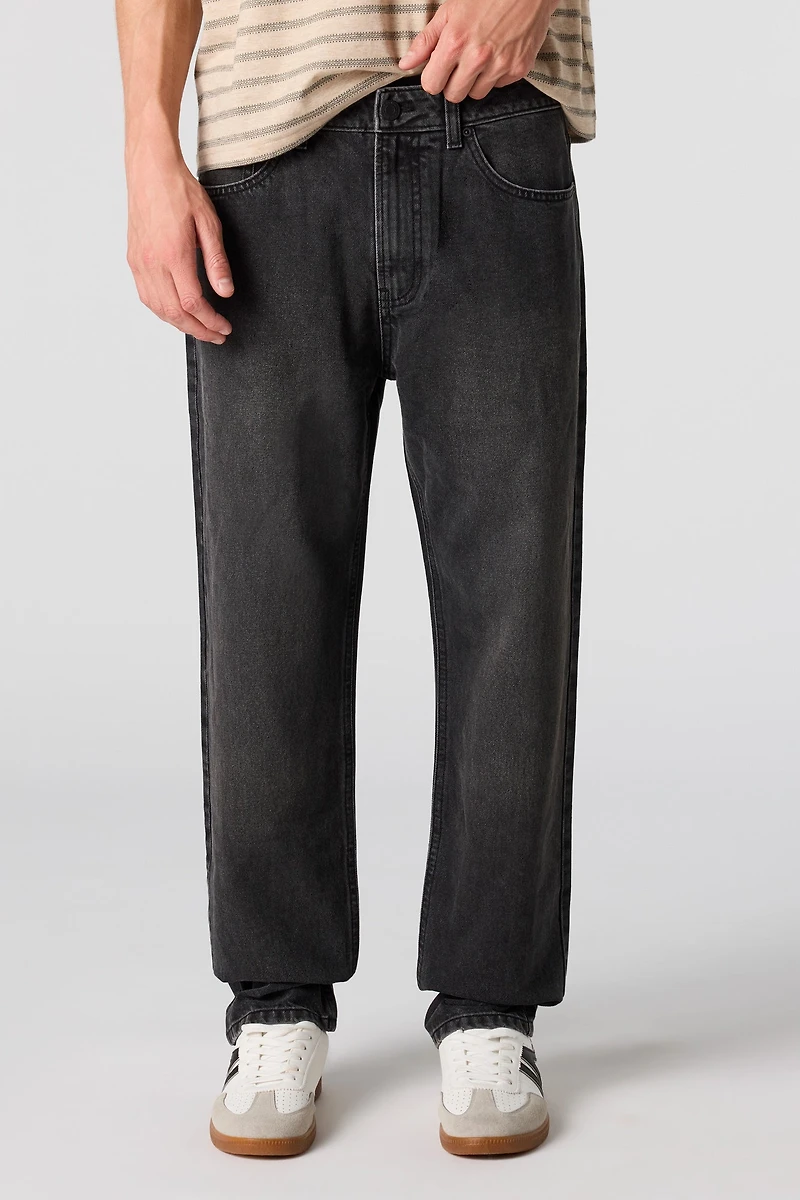 Jean droit délavé noir