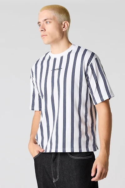 T-shirt rayé avec motif brodé Malibu