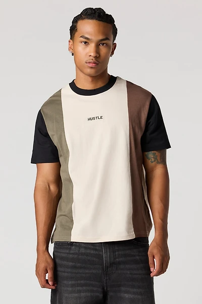 Colourblock Embroidered T-Shirt