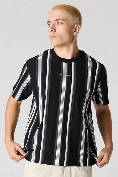 Destination Embroidered Striped T-Shirt