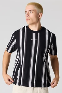Destination Embroidered Striped T-Shirt