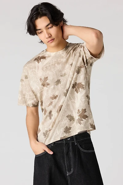 Camo Print Crewneck T-Shirt