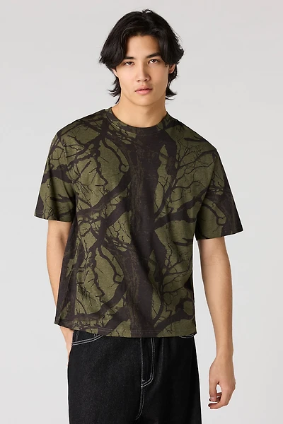 Camo Print Crewneck T-Shirt
