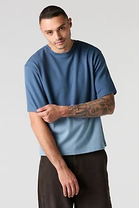 T-shirt côtelé avec blocs de couleurs