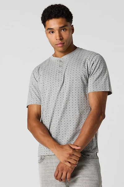 Printed Henley T-Shirt