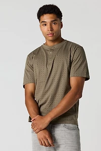 Printed Henley T-Shirt