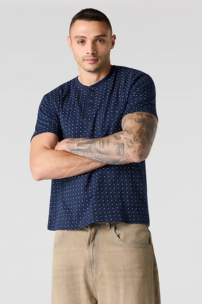 Printed Henley T-Shirt