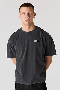 Embroidered Washed Relaxed T-Shirt