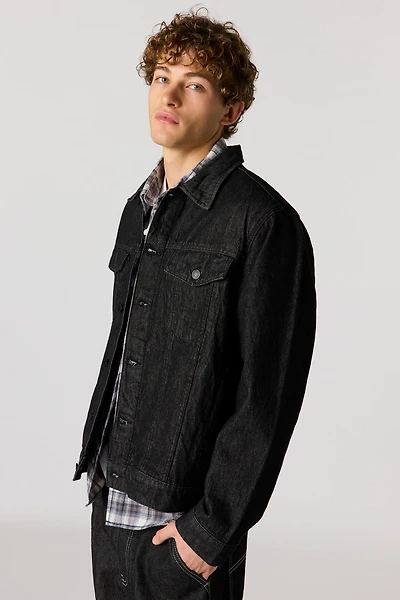 Black Rinse Trucker Denim Jacket