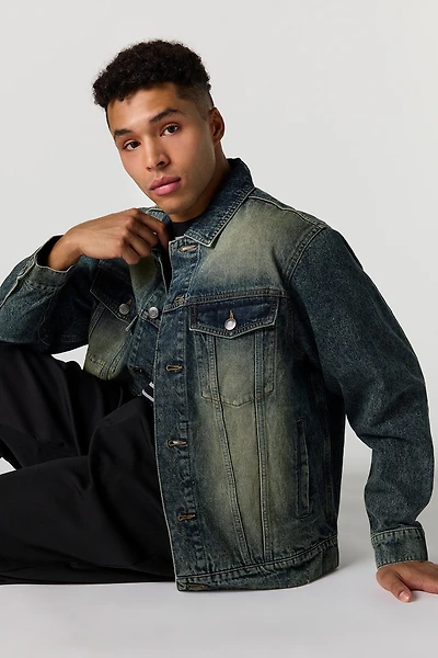 Dark Washed Denim Trucker Jacket