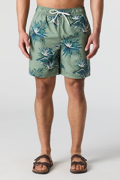 Printed Drawstring Swim Short
