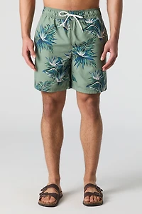 Printed Drawstring Swim Short
