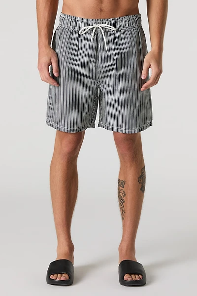Striped Drawstring Swim Short