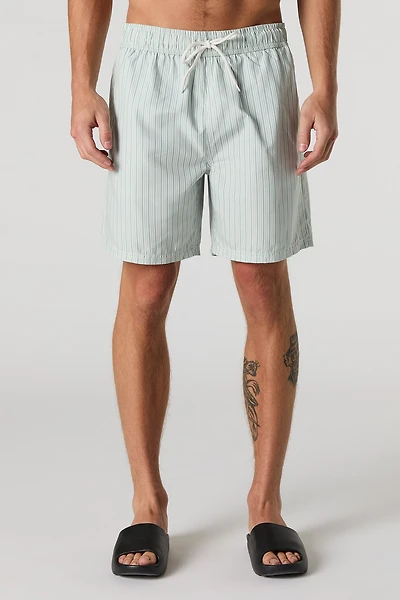 Striped Drawstring Swim Short