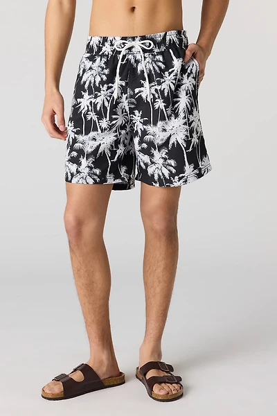 Printed Drawstring Swim Short