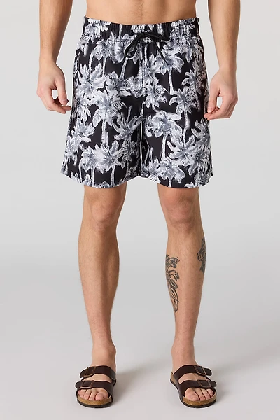 Palm Tree Print Swim Short