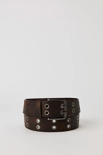 Ceinture en similicuir avec oeillets doubles