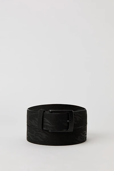 Faux Leather Embossed Belt