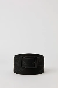 Faux Leather Embossed Belt