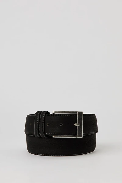 Faux Leather Contrast Stitch Belt