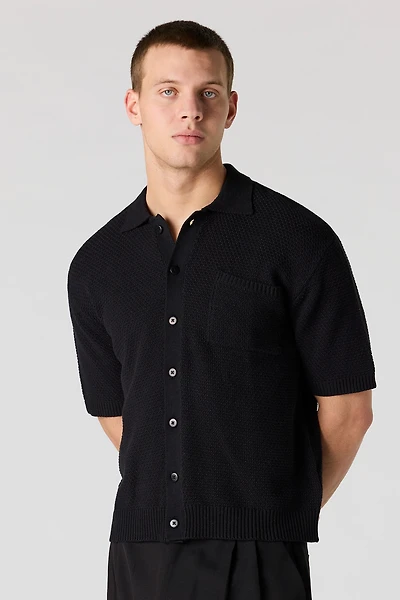 Crochet Boxy Button-Up Top