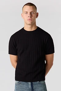 Ribbed Knit Short Sleeve Top