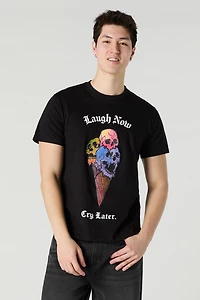 T-shirt à imprimé Laugh Now Cry Later