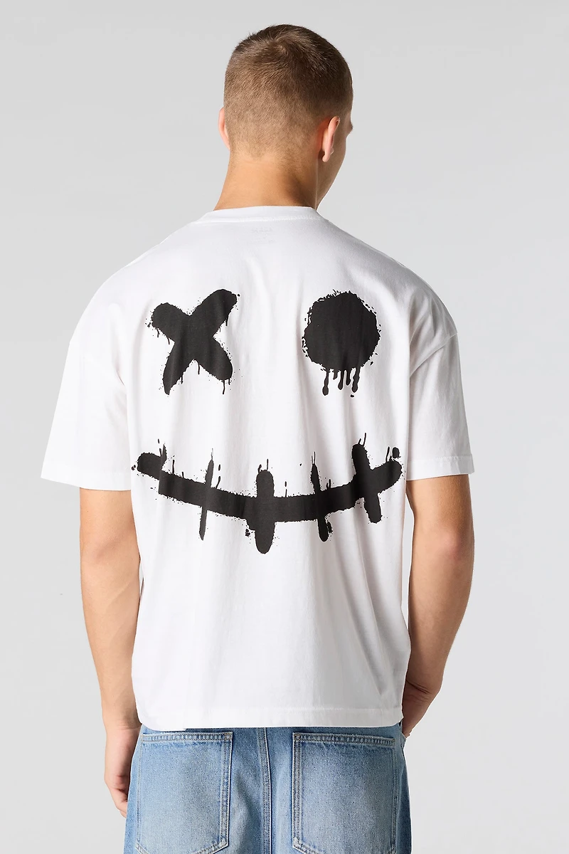 Graffiti Smiley Graphic T-Shirt