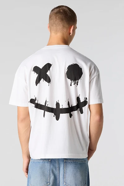 Graffiti Smiley Graphic T-Shirt
