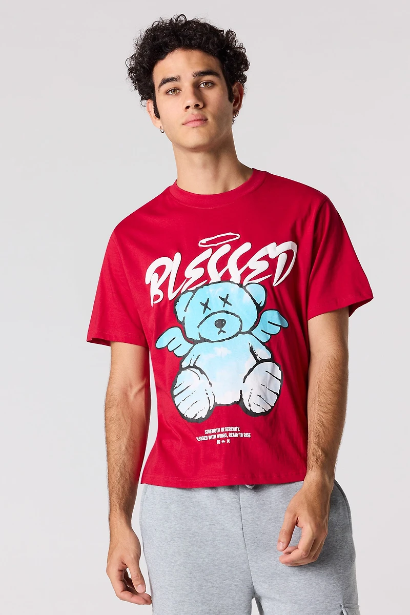 Blessed Bear Puff Print T-Shirt