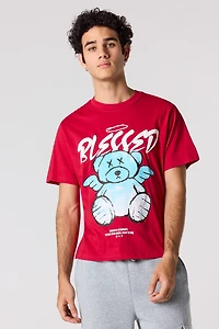 Blessed Bear Puff Print T-Shirt