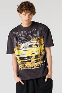 T-shirt à imprimé voiture sport