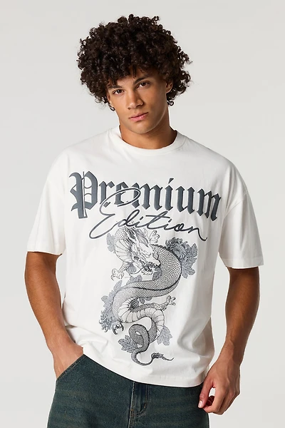 Dragon Puff Print Boxy T-Shirt