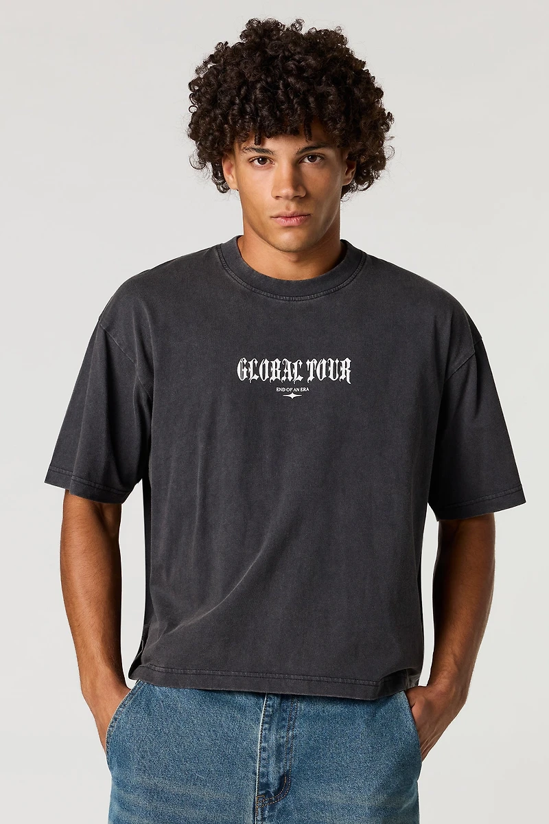 T-shirt carré délav