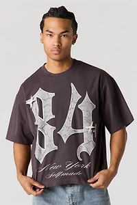 84 Graphic Washed Boxy T-Shirt