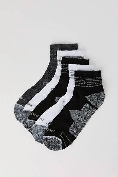 Jacquard Knit Quarter Socks (5 Pack
